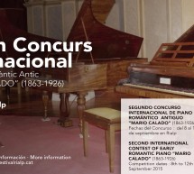 Segon Concurs Internacional de piano Romàntic Antic “Mario Calado”